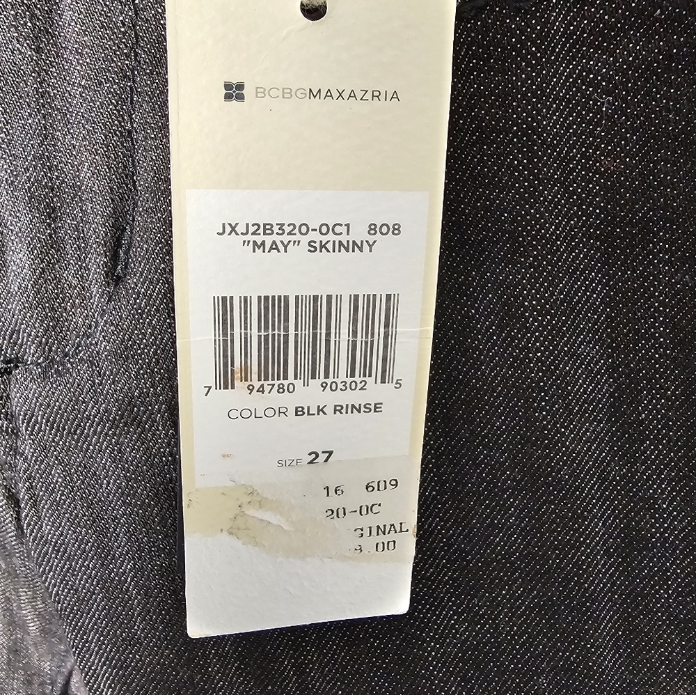 BCBGMAXAZRIA May Black Skinny Denim Jeans Size 27 New - Picture 13 of 16